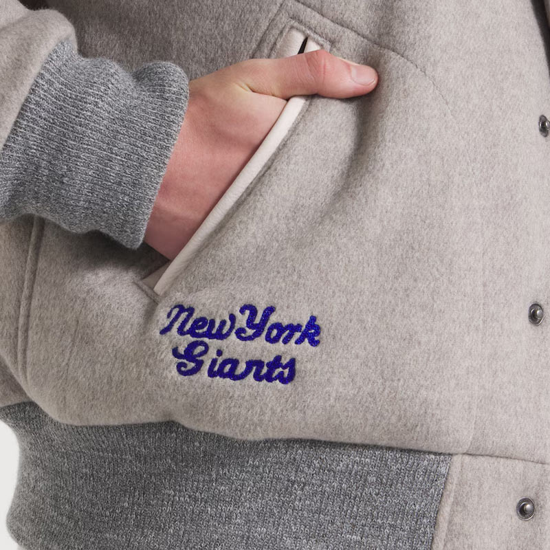 NY Giants Teddy Varsity Wool Jacket - Image 5