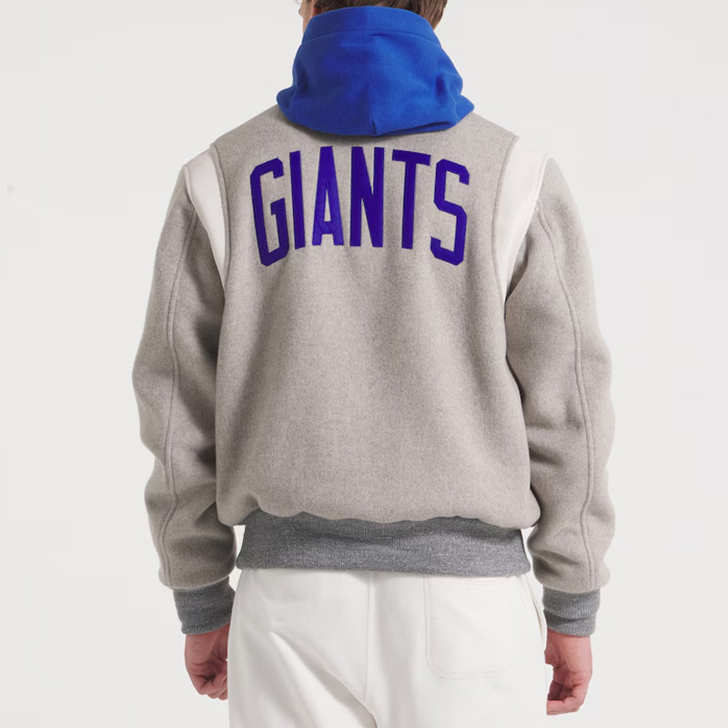 NY Giants Teddy Varsity Wool Jacket - Image 2