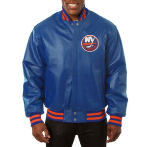 New York Islanders Varsity Royal Leather Jacket