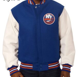 NY Islanders Blue and White Letterman Jacket