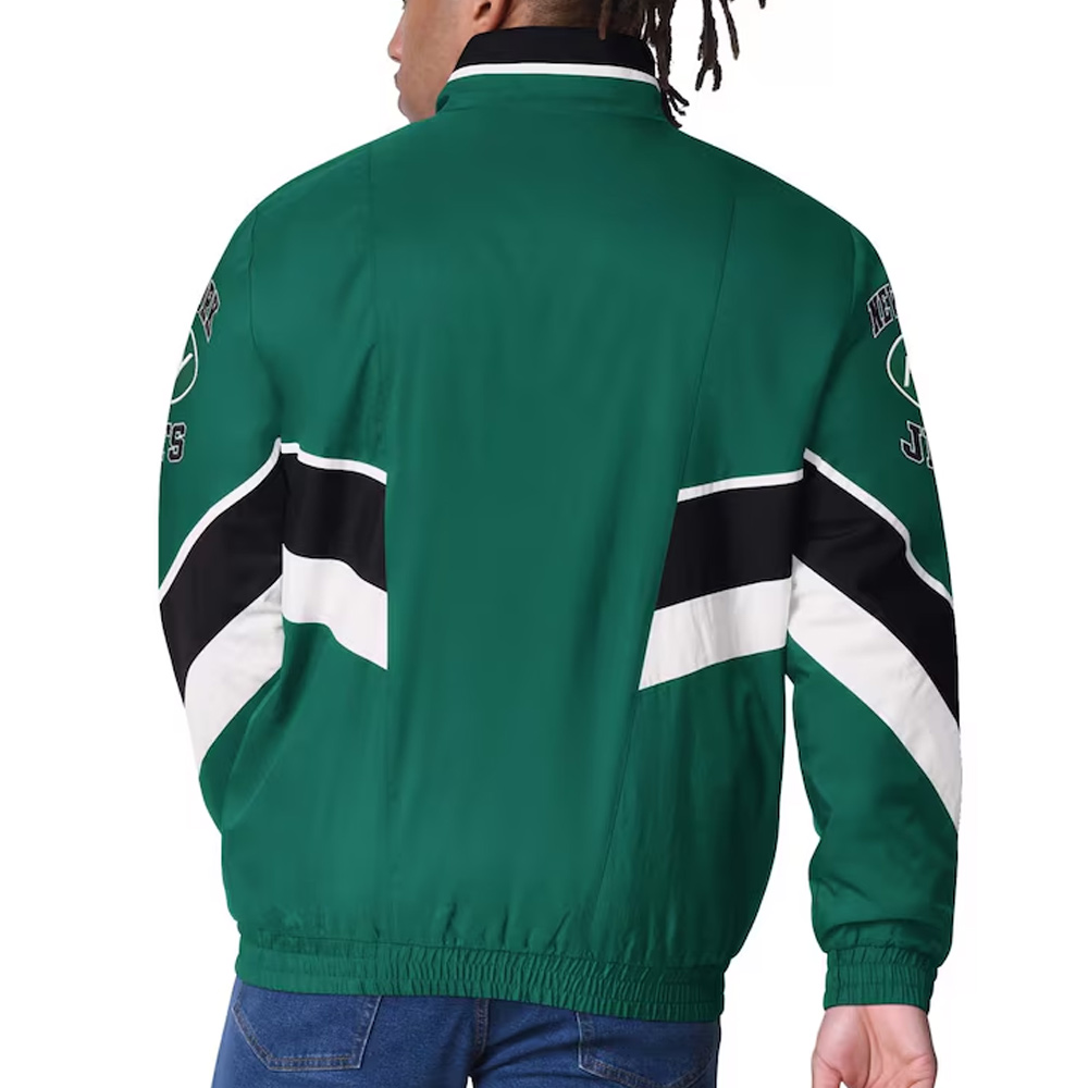New York Jets Captain Green Varsity Satin Jacket - Image 2