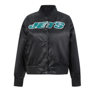 Classic New York Jets Black Satin Jacket
