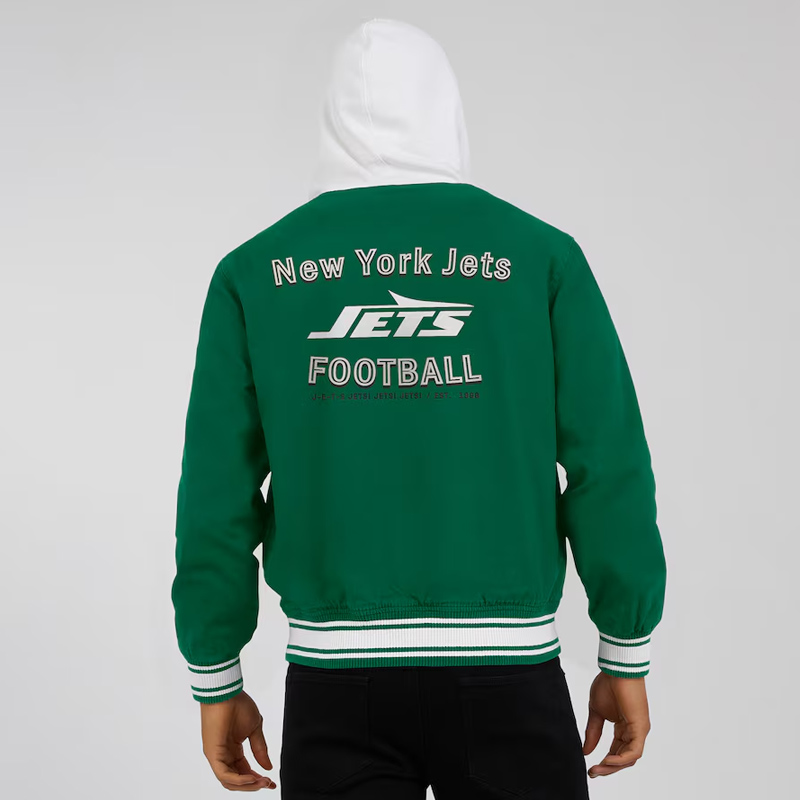 New York Jets Green Cotton Hooded Jacket - Image 5