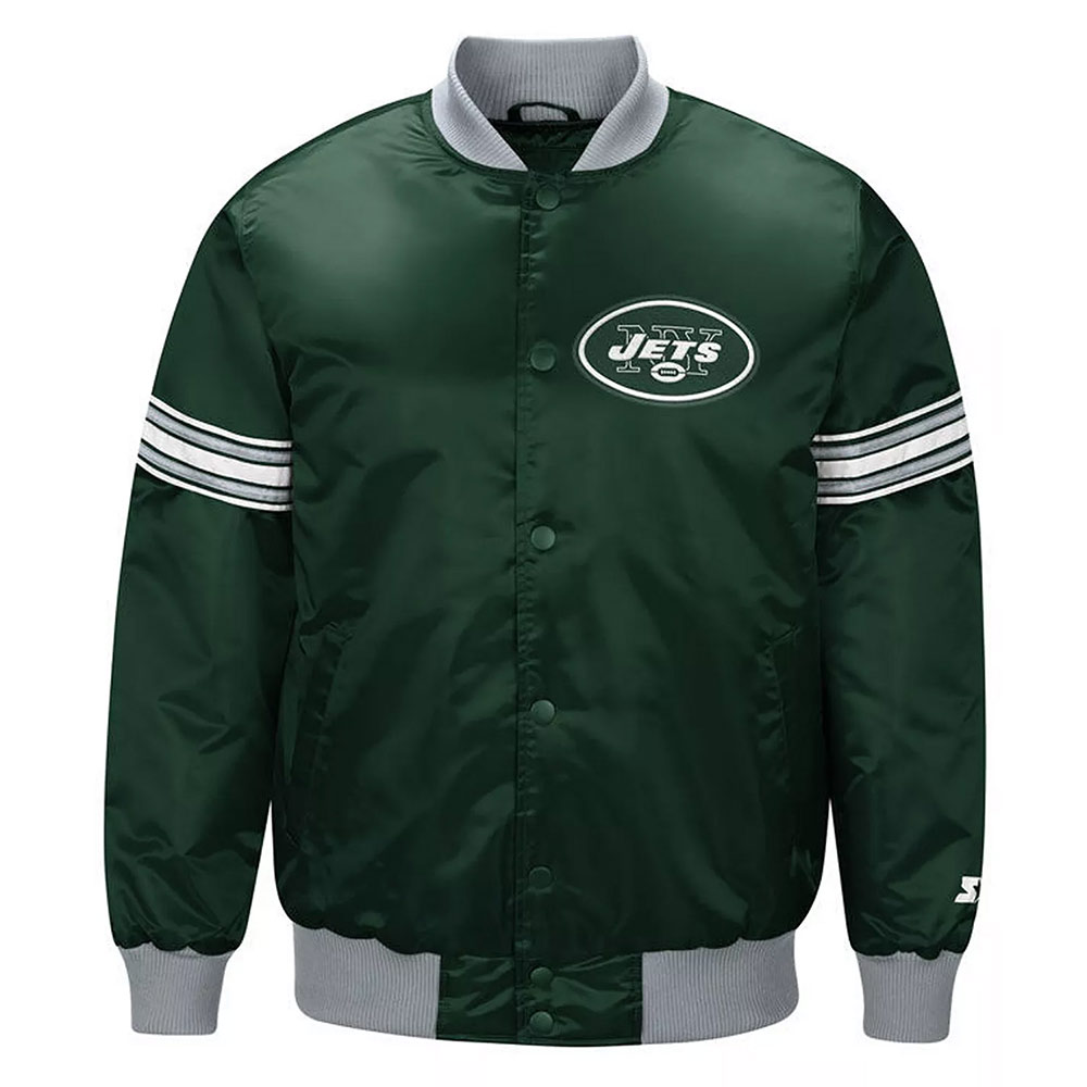 Draft Pick New York Jets Green Satin Jacket