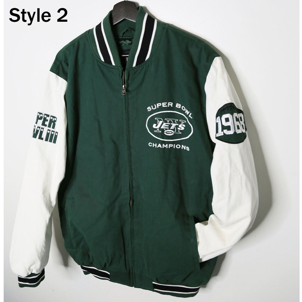 Varsity NY Jets Super Bowler White and Green Jacket - Image 5