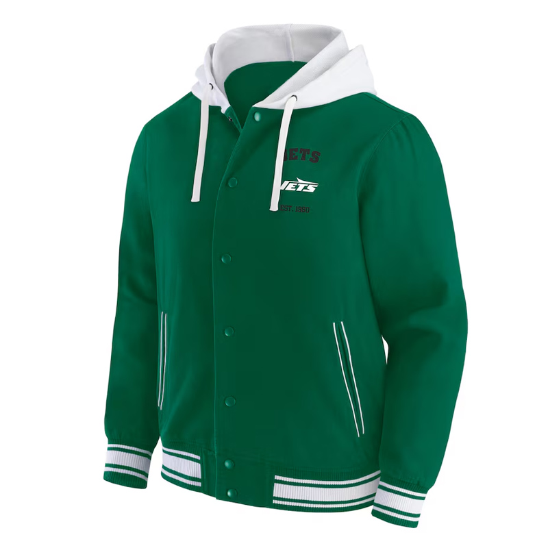 New York Jets Green Cotton Hooded Jacket