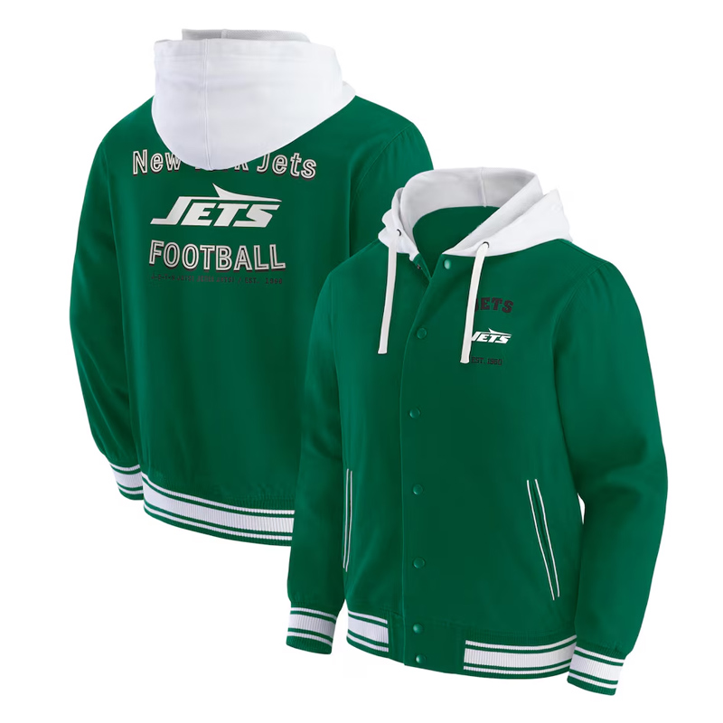 New York Jets Green Cotton Hooded Jacket - Image 3