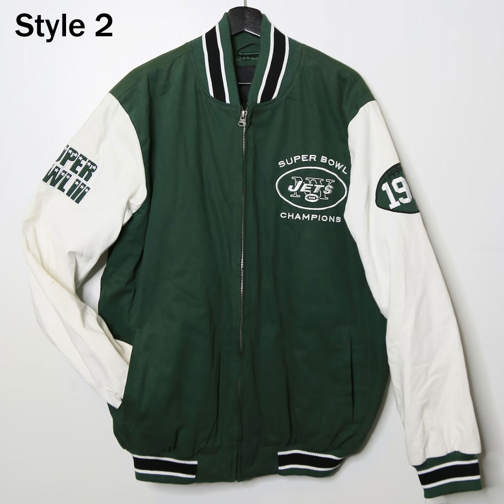 Varsity NY Jets Super Bowler White and Green Jacket - Image 2