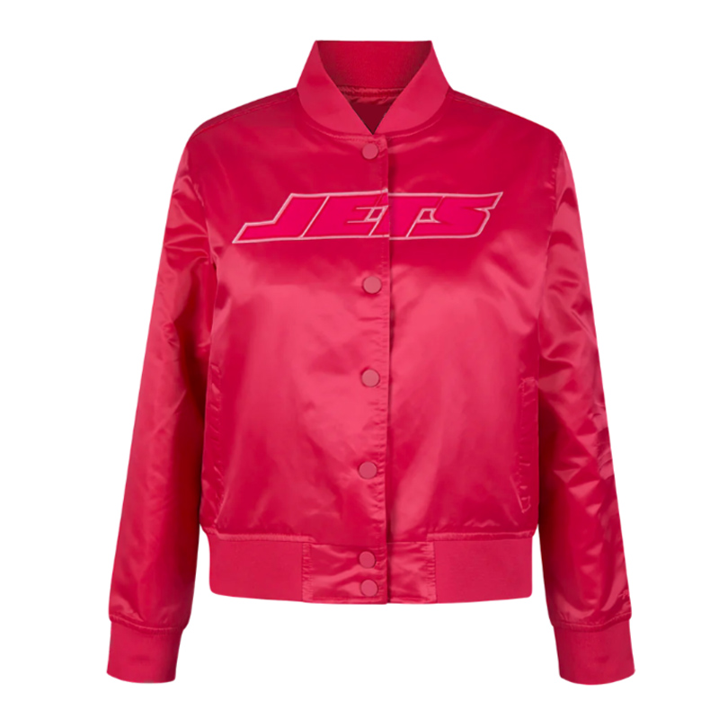 NY Jets Triple Pink Satin Jacket