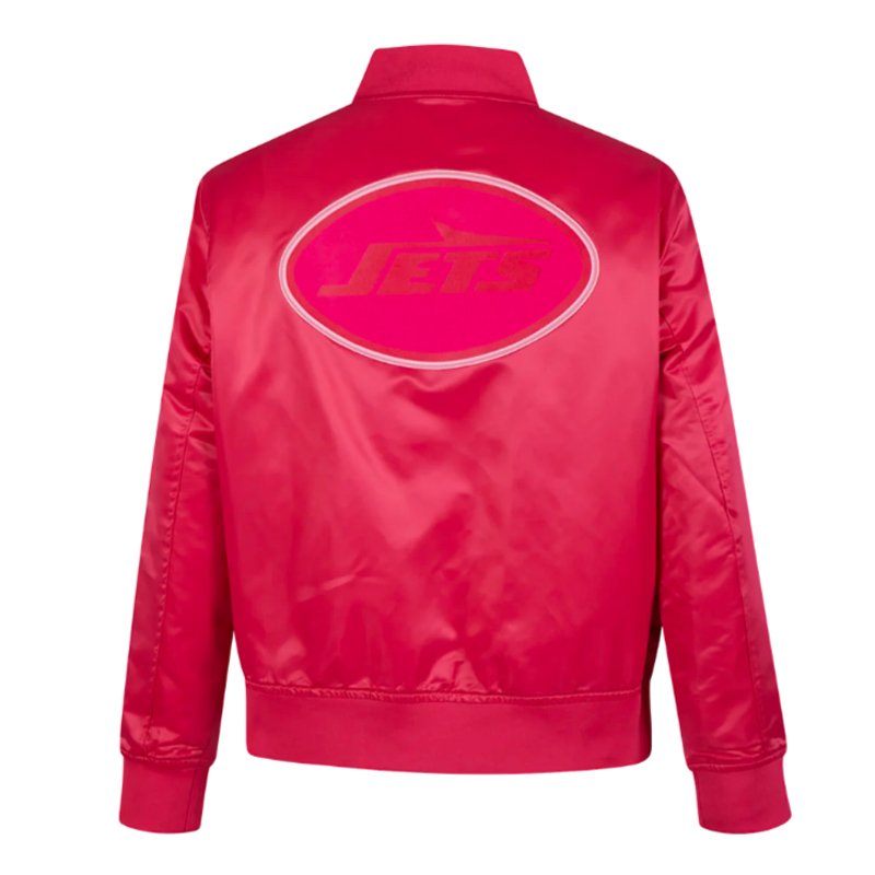 NY Jets Triple Pink Satin Jacket - Image 2
