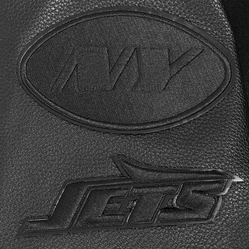 NY Jets Triple Black Varsity Wool/Leather Jacket - Image 7