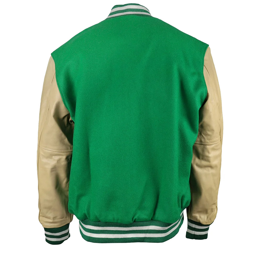 New York Jets Varsity Green and Beige Jacket - Image 2