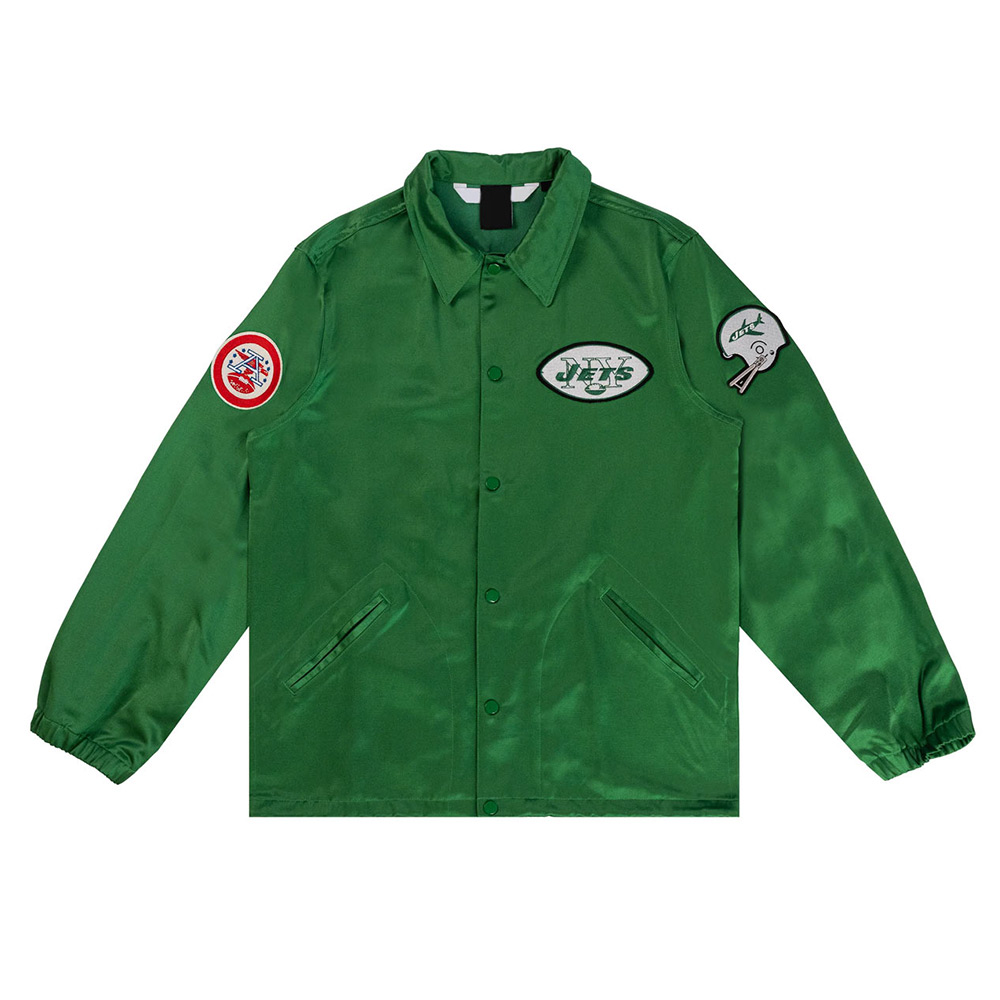 NY Jets Green Satin Windbreaker