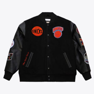 NY Knicks Black Out Team Logo Varsity Jacket