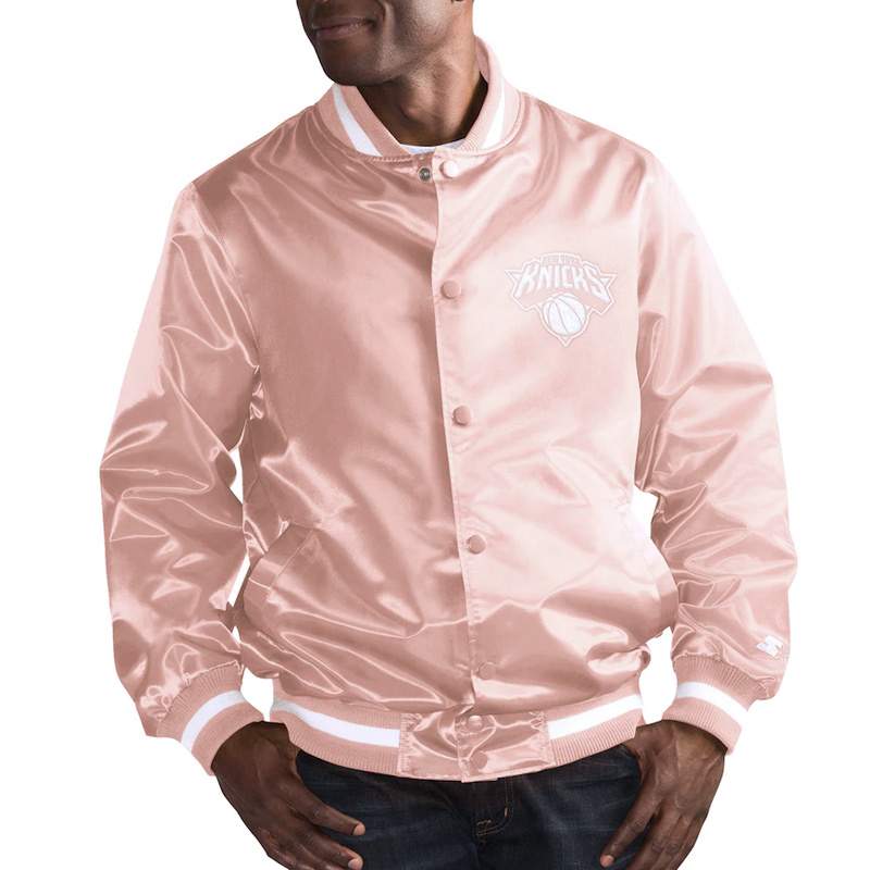NY Knicks Pink Satin Jacket - Image 4