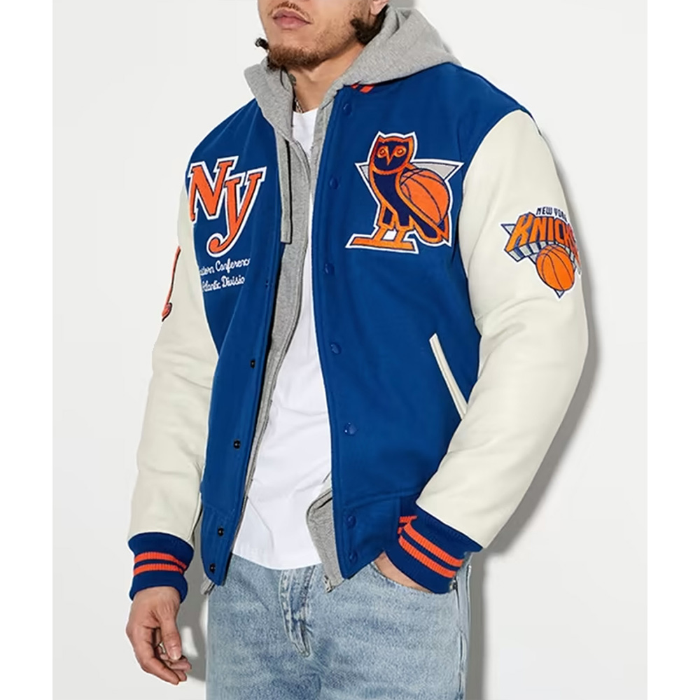 OVO New York Knicks Varsity Jacket - Image 4