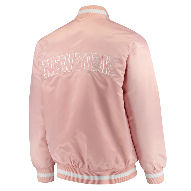 NY Knicks Pink Satin Jacket - Image 2
