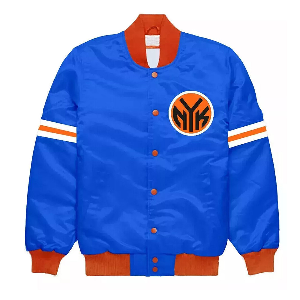 NY Knicks Striped Bomber Jacket