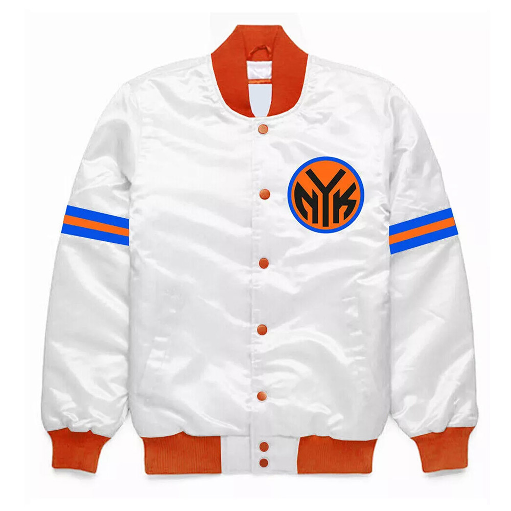 NY Knicks Striped Bomber Jacket - Image 2