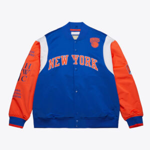 NY Knicks Team Origins Royal Satin Jacket