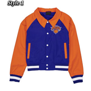 New York Knicks Royal and Orange Throwback Jacket