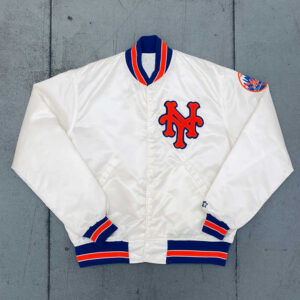 1980s NY Mets White Bomber Jacket