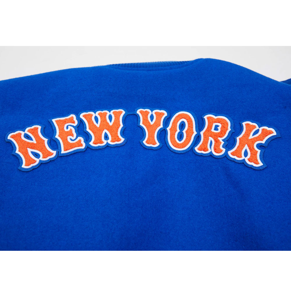 New York Mets Letterman Blue and White Jacket - Image 10