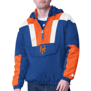 Royal NY Mets Charger Half-Zip Pullover Jacket