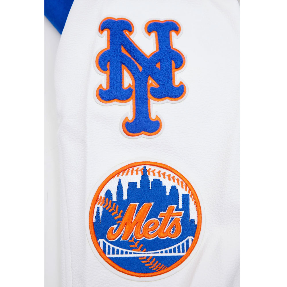 New York Mets Letterman Blue and White Jacket - Image 11
