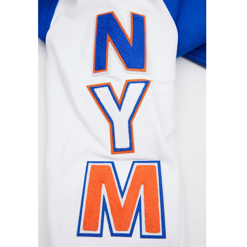 New York Mets Letterman Blue and White Jacket - Image 12