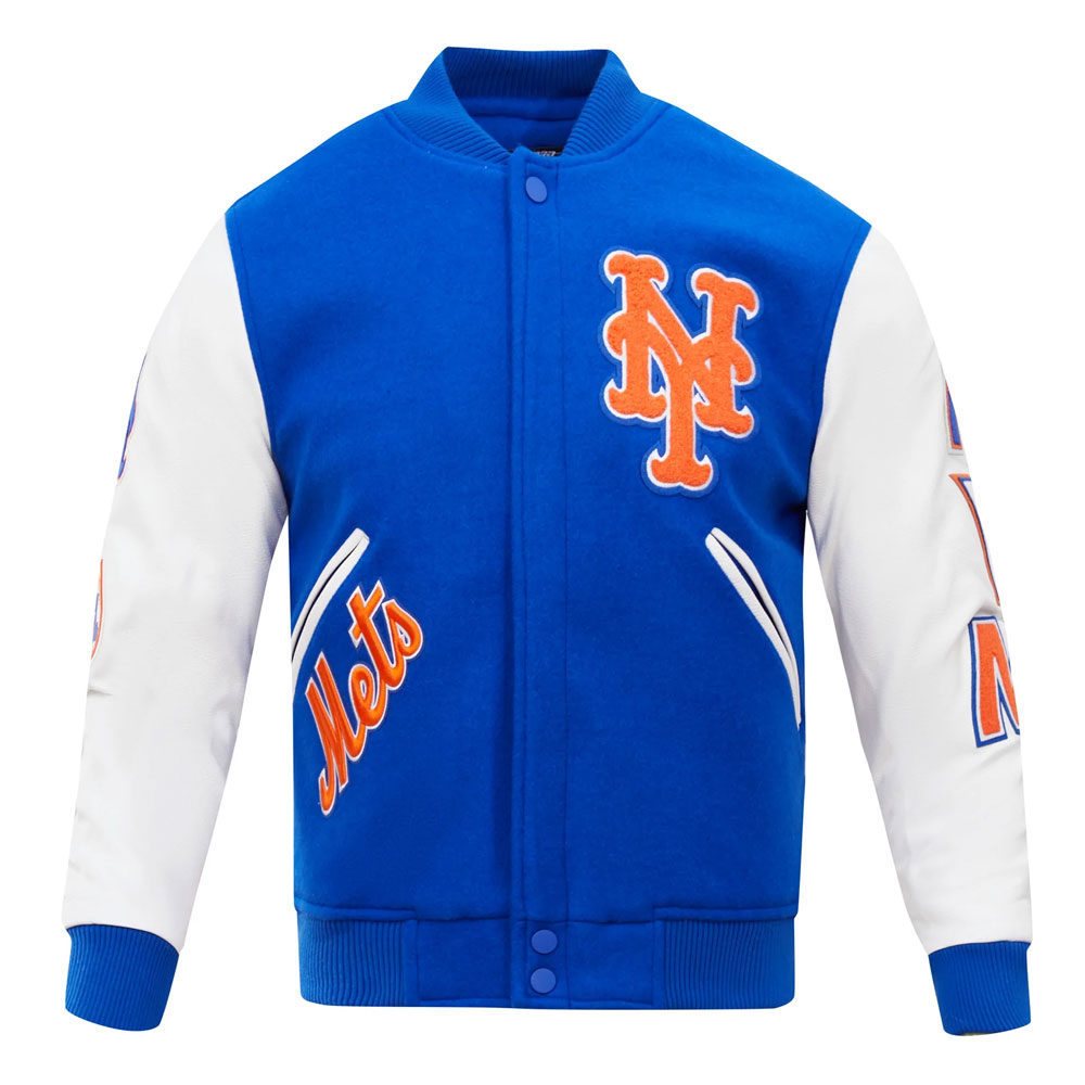 New York Mets Letterman Blue and White Jacket - Image 3