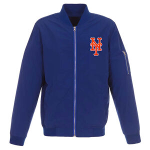 Royal/Grey NY Mets Nylon Bomber Jacket