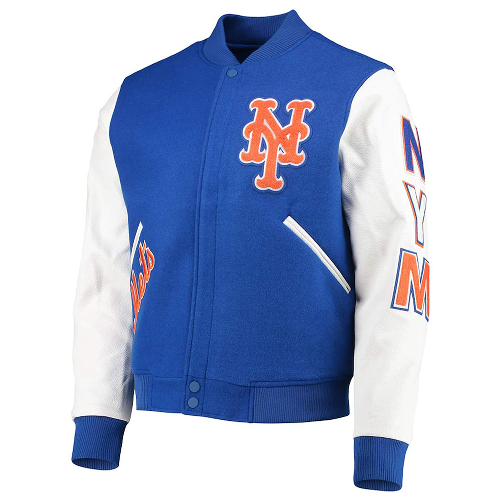New York Mets Letterman Blue and White Jacket