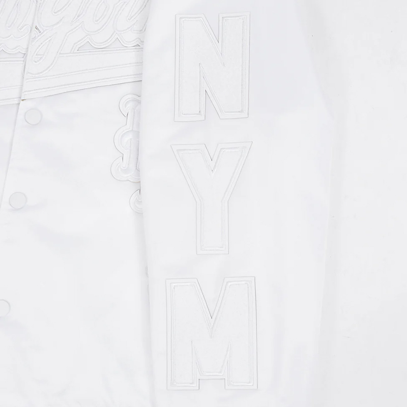 NY Mets White Out Satin Jacket - Image 5