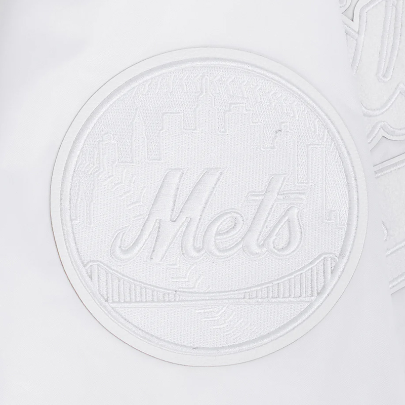NY Mets White Out Satin Jacket - Image 7