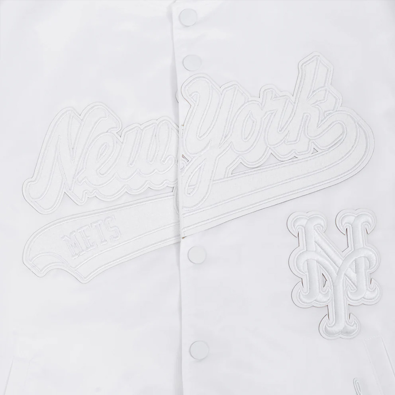 NY Mets White Out Satin Jacket - Image 8
