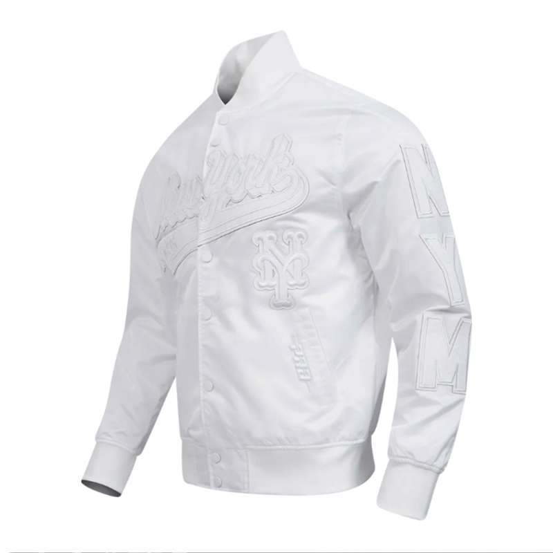 NY Mets White Out Satin Jacket - Image 3