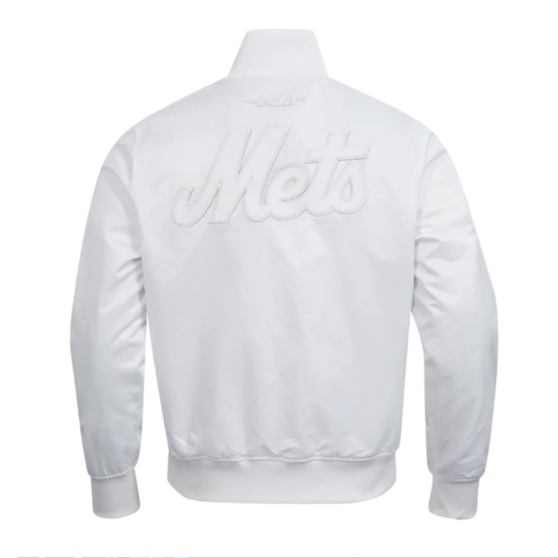 NY Mets White Out Satin Jacket - Image 2