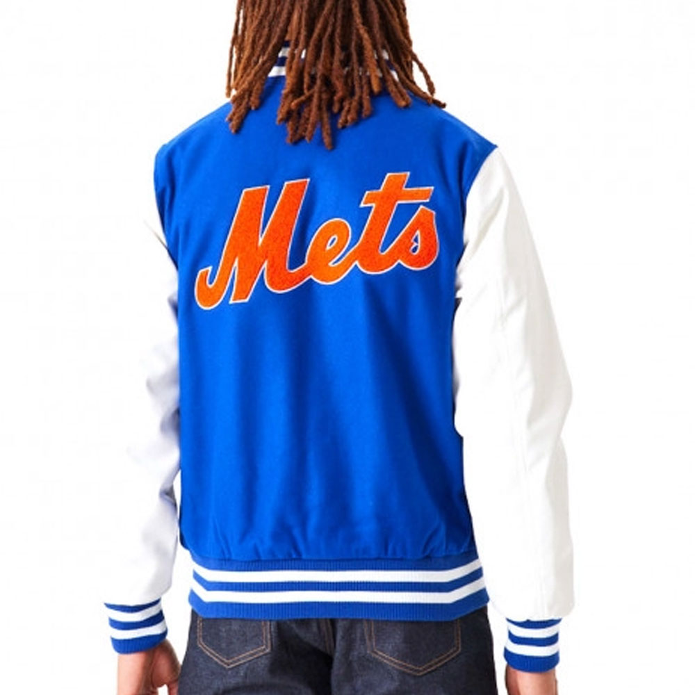 NY Mets Wordmark Varsity Jacket - Image 5