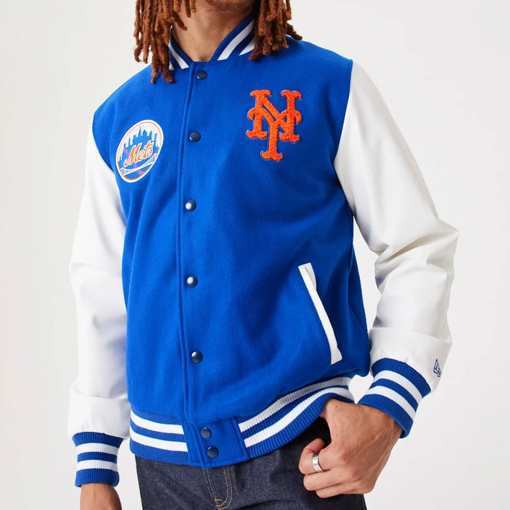NY Mets Wordmark Varsity Jacket - Image 6