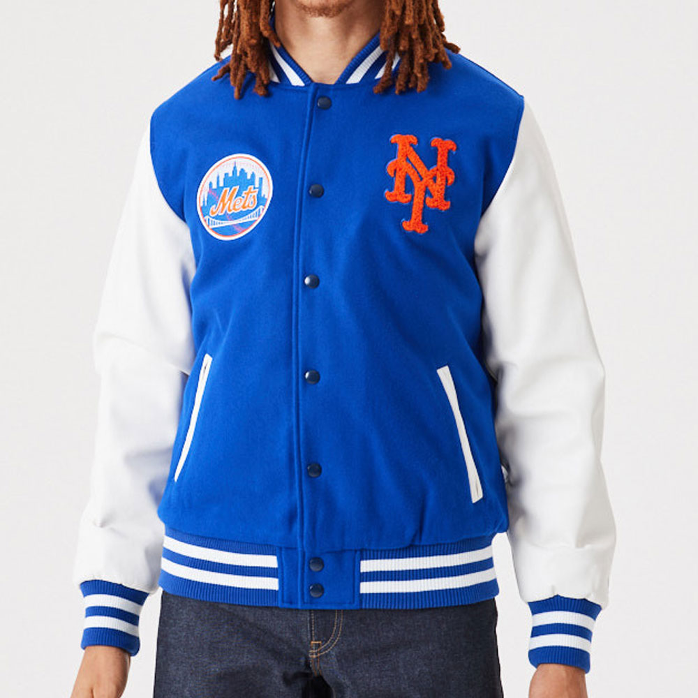 NY Mets Wordmark Varsity Jacket - Image 4