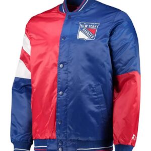 NY Rangers The Leader Blue and Red Full-Snap Jacket
