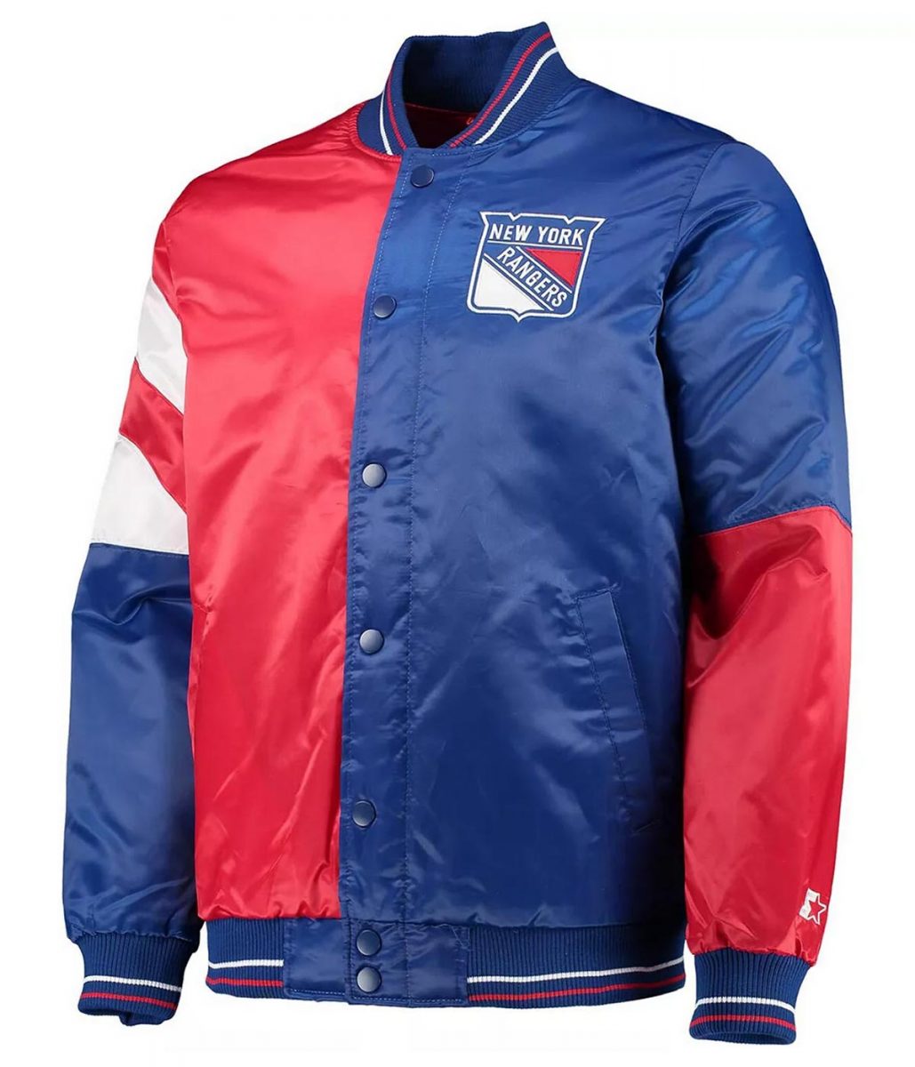 NY Rangers The Leader Blue and Red Full-Snap Jacket