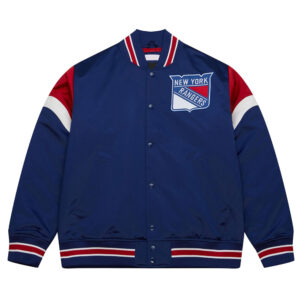 New York Rangers Heavyweight Blue Satin Jacket