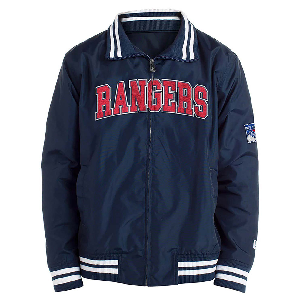 NY Rangers New Era Satin Navy Blue Jacket