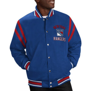 New York Rangers Tailback Blue Varsity Jacket
