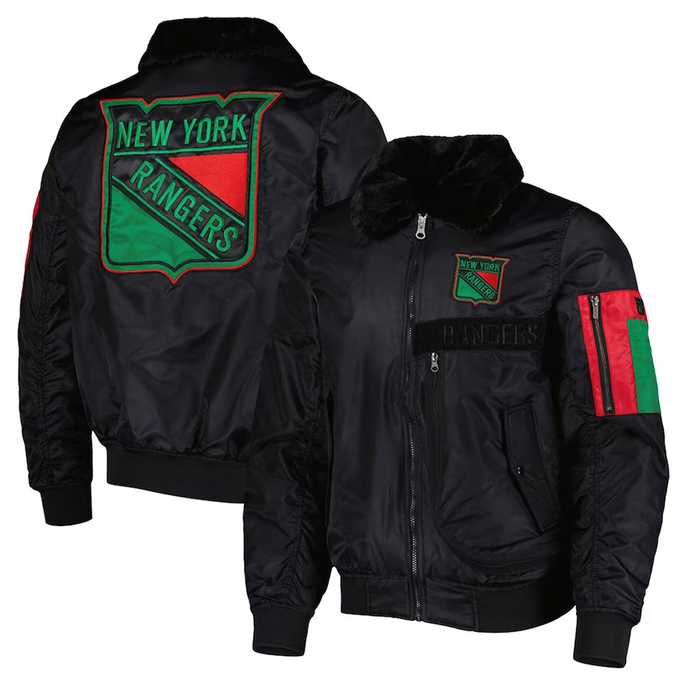 New York Rangers Ty Mopkins Black Jacket - Image 3