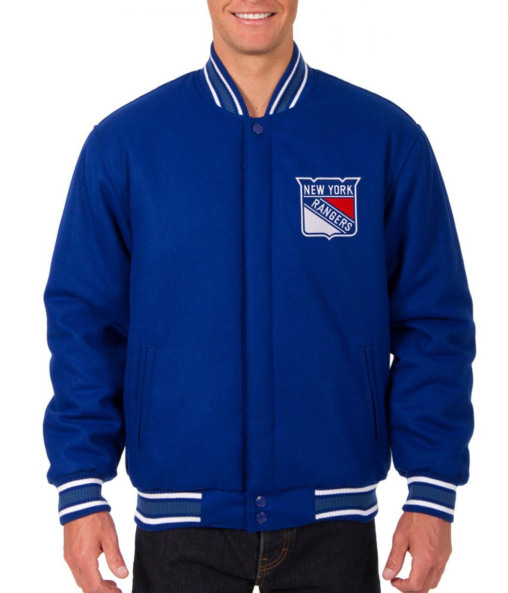 Varsity New York Rangers Royal Blue Wool Jacket