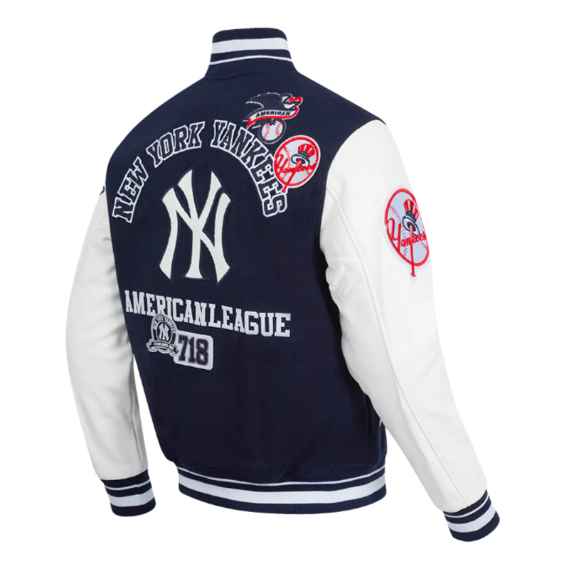 NY Yankees Area Code Classic Rib Varsity Jacket - Image 4