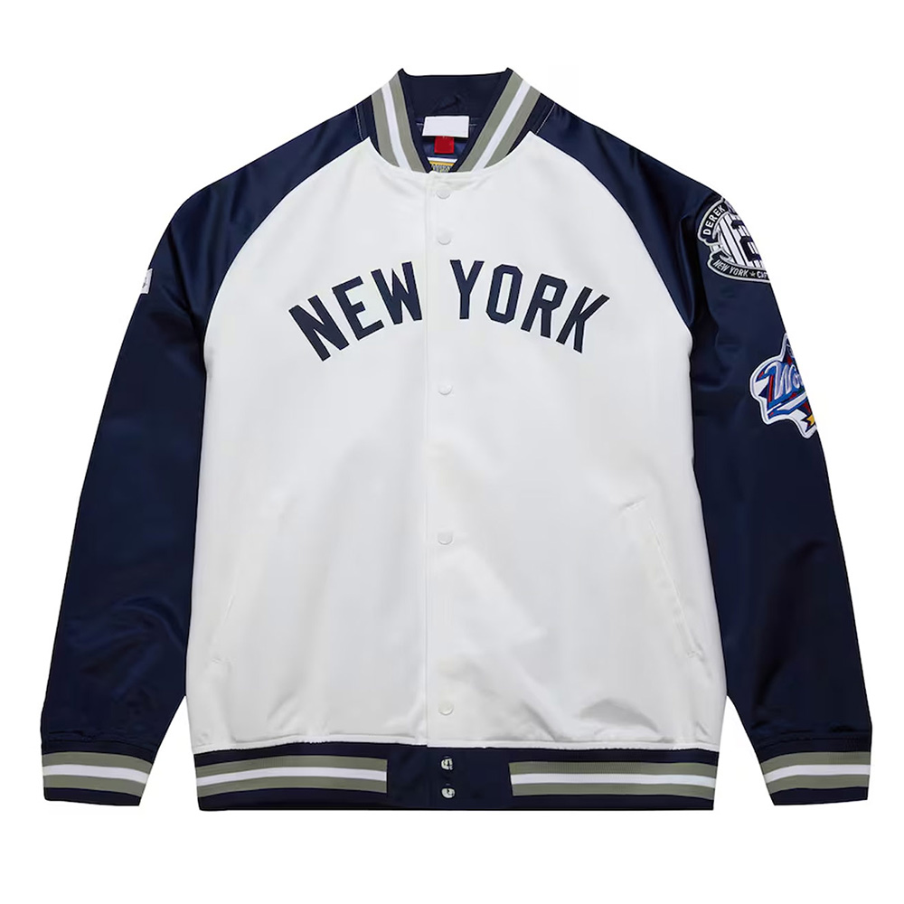 NY Yankees Navy and White Lightweight Satin Jacket